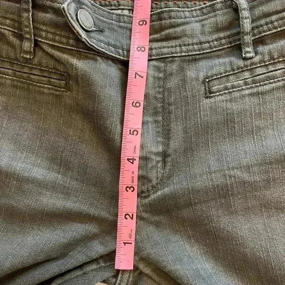 Anthropologie Women’s Mid Rise Flare Stone Washed Charcoal Black Jeans 6 DOTL - Picture 9 of 15